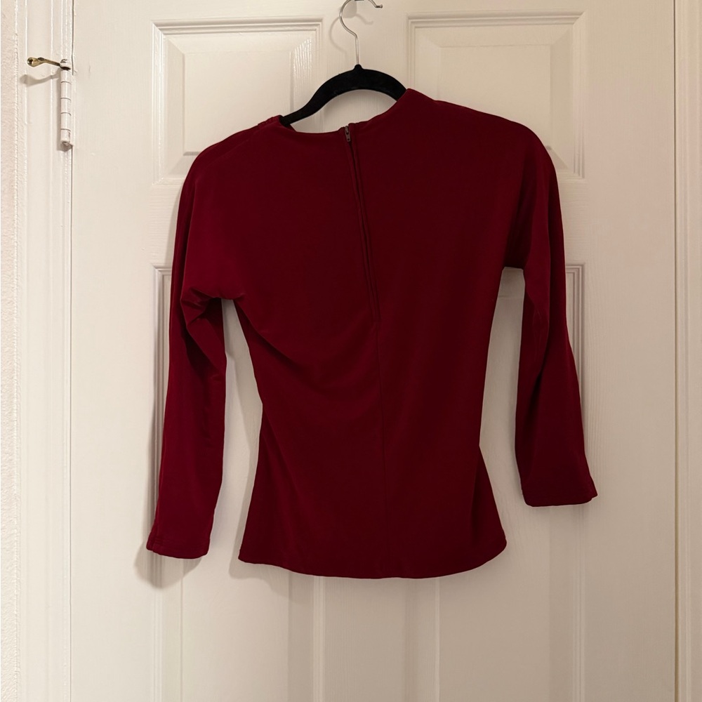Pinup Couture Burgundy / Wine Malia Top - Picture 4 of 5